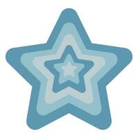 Groovy hypnotic patterns style. Poster with repeating stars in trendy retro 2000s design. vector