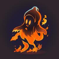 Vector graphics illustration of a fire ghost.