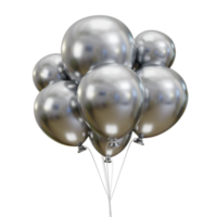 3d zilver ballon icoon illustratie png