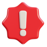 3d exclamation cercle signe avertissement ou danger risque message alerte problème icône png