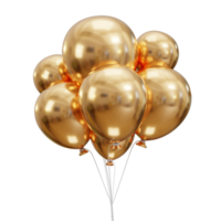 3d golden balloon icon illustration png