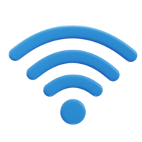 3d Wifi sans fil réseau icône illustration png