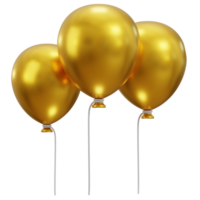 3d d'oro Palloncino icona illustrazione png