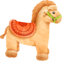 Watercolor Cute Horse Toy png