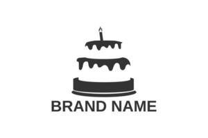 Simple cake logo vector on white background