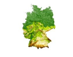 Germania carta geografica ombroso sollievo colore altezza carta geografica 3d illustrazione png