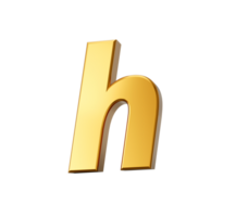 d'or alphabet h 3d d'or petit des lettres 3d illustration png