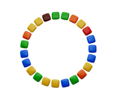 plein vorm regenboog kleurrijk snoepjes vliegend in de omgeving van cirkel 3d illustratie png