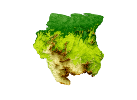 Surinam mapa sombreado alivio color altura mapa 3d ilustración png