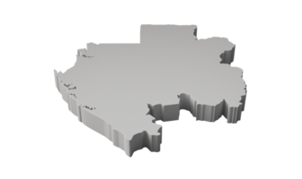 Gabon 3D map Geography Cartography and topology 3D illustration png