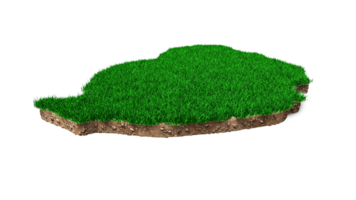 Maurícia mapa solo geologia terra seção transversal com grama verde e textura do solo de rocha ilustração 3d png