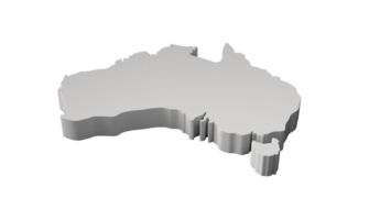 Australia 3D map Geography Cartography and topology 3D illustration png