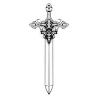 King sword outline art, good for graphic resources, printable art, suitable for design resources, logo, template designs, and more. vector