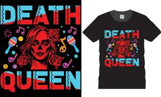 Day of the dead typography graphic printed t-shirt design. vector