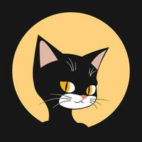 dibujos animados negro gato, mascotas animales vector