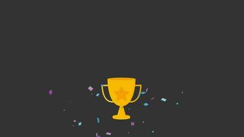 Winner cup with confetti explosion looped animation no background video