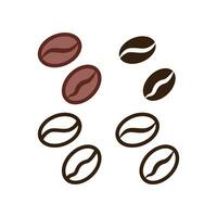 Seed of coffea plant. Espresso roast blend in coffee beverage for coffee or caffeine symbol. Coffe grain. Coffee bean icon vector illustration template. Design on white background. EPS 10