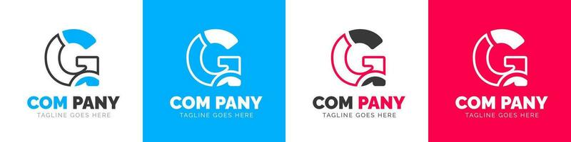 corporate modern business creative Minimal company Letter G logo icon vector design template set.