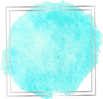 Blue watercolor round shape. png