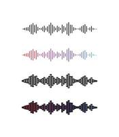 Audio signal or sound wave frequency element. Music pulse signal. speaker rhythm graphic. Sound, wave, waveform, audio equalizer, level, voice icon. Vector illustration Design