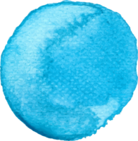 Blue watercolor round shape. png