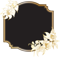 Vintage frame with hand drawn floral. png