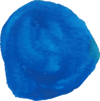 Blue watercolor round shape. png