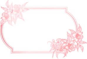 Vintage frame with hand drawn floral. png