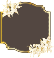 Vintage frame with hand drawn floral. png