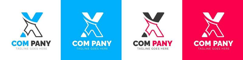 corporativo moderno negocio creativo mínimo empresa letra X logo icono vector diseño modelo colocar.
