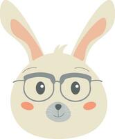 a cartoon rabbit wearing glasses vector