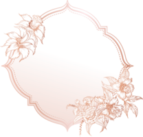 Vintage frame with hand drawn floral. png