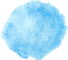 Blue watercolor round shape. png