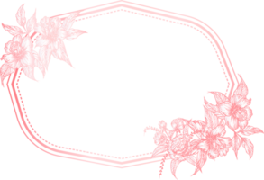 Vintage frame with hand drawn floral. png