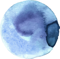 Blue watercolor round shape. png