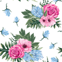 Bouquet Flower Floral Anemone, Rose, King Protea botanical plants blossom seamless background png