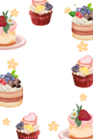 Cupcake Kuchen Brot Bäckerei Dessert auf das Thema von Liebe Valentinstag Tag mit Butter Sahne und Obst Schokolade Sträusel Einladung png