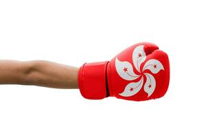 3D Flag on boxing gloves photo