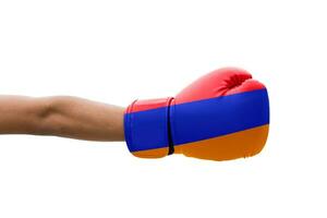 3D Flag on boxing gloves photo