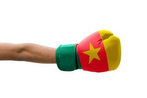 3D Flag on boxing gloves photo