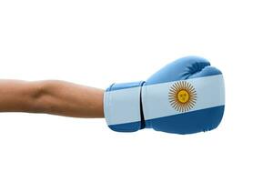 3D Flag on boxing gloves photo