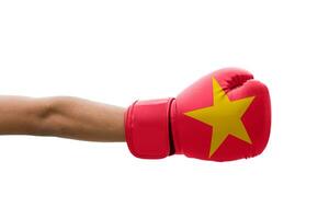 3D Flag on boxing gloves photo