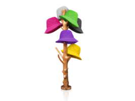 Hat hanging on a coat hanger pole Isolated PNG transparent