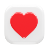 Love heart icon 3d rendering illustration element transparent png