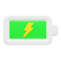 Charging battery icon 3d rendering illustration png