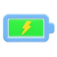 Charging battery icon 3d rendering illustration png