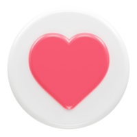 Love heart icon 3d rendering illustration element transparent png