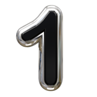 1 number text effect illustration 3d rendering png