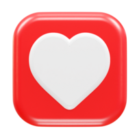 Love heart icon 3d rendering illustration element transparent png