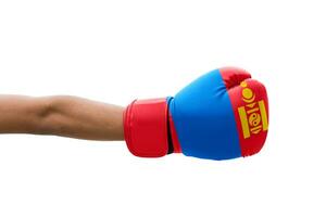 3D Flag on boxing gloves photo